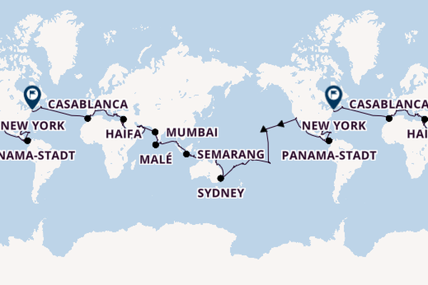 Weltreise ab Miami auf der Seven Seas Splendor