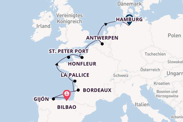 Vereinigtes Königreich ab Bilbao, Spanien auf der EUROPA 2