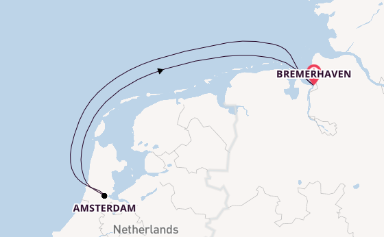 West-Europa vanaf Bremerhaven, Duitsland met de Artania