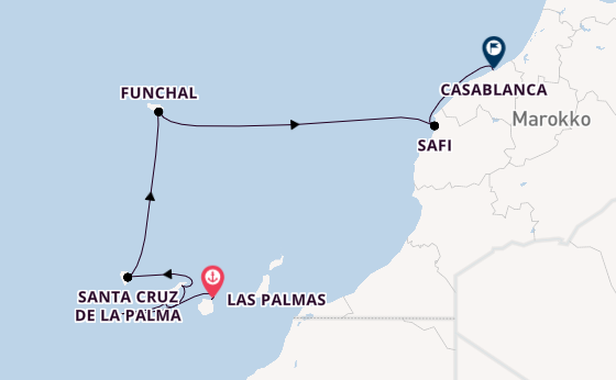 Kanarische Inseln ab Las Palmas, Gran Canaria auf der Le Champlain