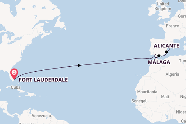 trans-Atlantisch vanaf Fort Lauderdale, Verenigde Staten met de Legend of the Seas