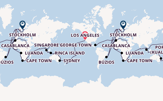 Round-the-World Trip from Los Angeles, California, USA with the Viking Sky