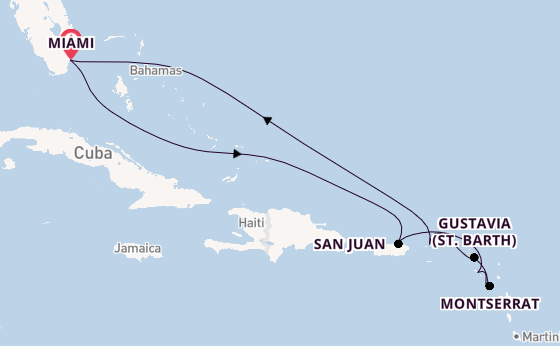 Caribbean from Miami, Florida, USA with the Seabourn Quest