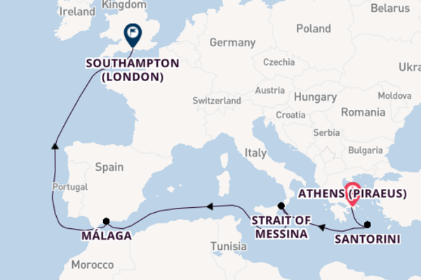 Queen Anne 11  Athens (Piraeus)-Southampton (London)