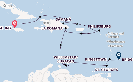 Karibik ab Montego Bay auf AIDAluna