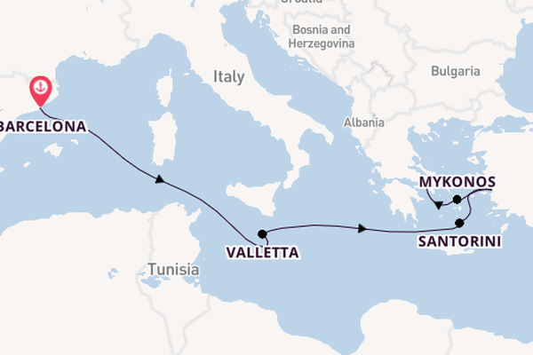 Mediterranean Sea from Barcelona, Spain with the Celebrity Xcel