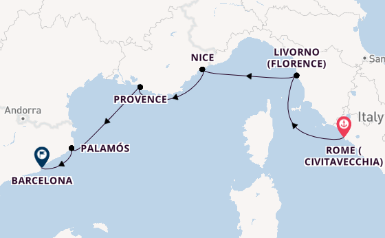 Western Mediterranean from Rome (Civitavecchia), Italy with the Azamara Journey