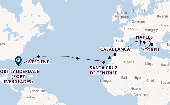 Transatlantic from Rome (Civitavecchia), Italy with the Enchanted Princess