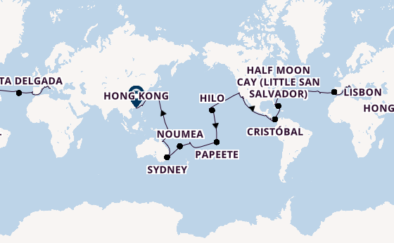 World Cruise from Rome (Civitavecchia), Italy with the Costa Deliziosa