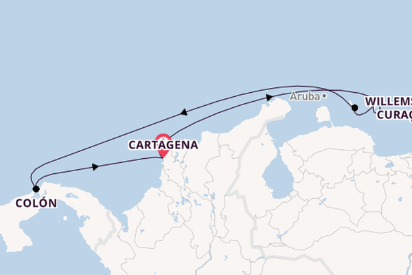 Southern Caribbean from Cartagena, Colombia with the Serenade of the Seas