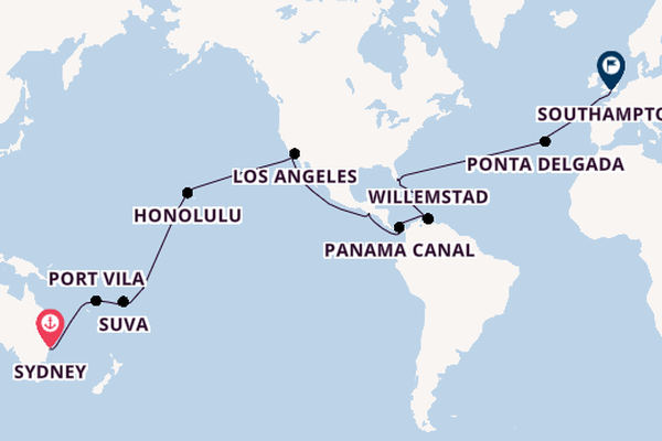 Luxury Oceans of Discovery: Sydney to Southampton & Sydney Stay
