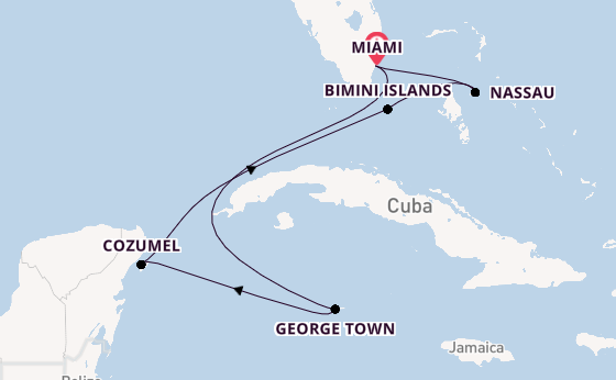 Caribbean from Miami, Florida, USA with the Celebrity Xcel