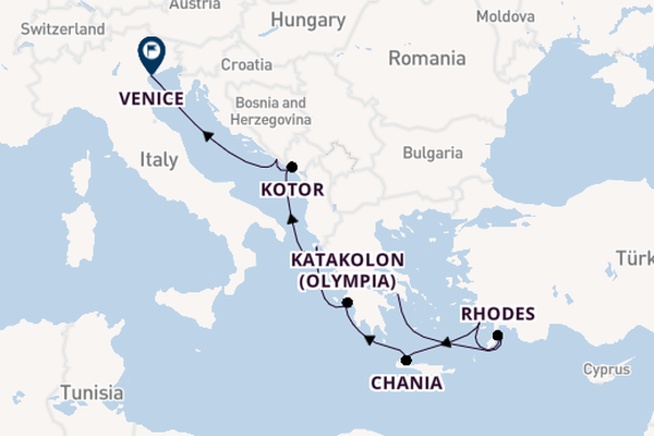 Eastern Mediterranean from Piraeus (Athens), Greece with the Insignia
