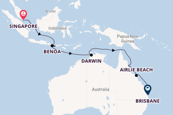 Australia from Singapore, Singapore with the Crown Princess