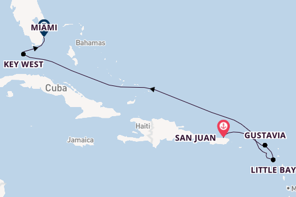 Caribbean vanaf San Juan, Puerto Rico met de EXPLORA III