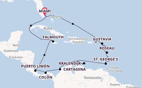 Karibik ab Miami auf der Seven Seas Voyager