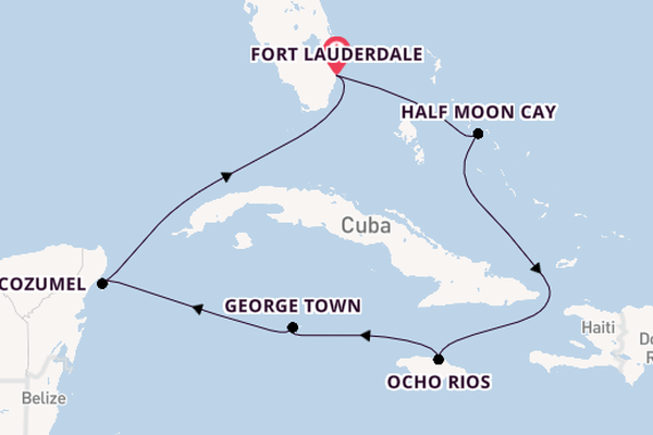 Caribbean vanaf Fort Lauderdale, Verenigde Staten met de Nieuw Statendam