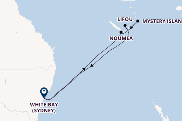 Zuidelijke Stille Oceaan vanaf Sydney, Australië met de Carnival Adventure