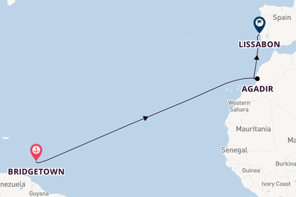 Portugal vanaf Bridgetown, Barbados met de Seabourn Ovation