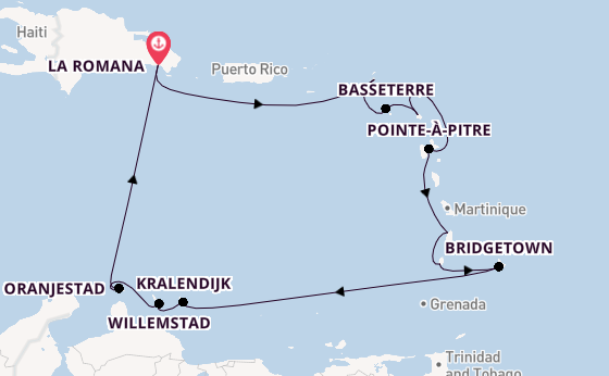 Zuidelijke Caraïben vanaf La Romana met AIDAbella
