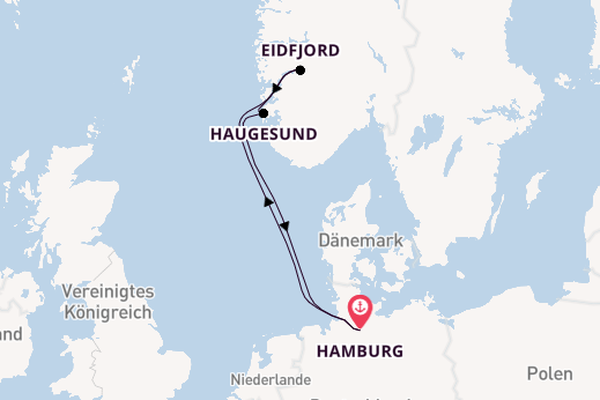 Kurzreise nach Norwegen ab Hamburg