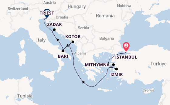 Middellandse Zee vanaf Istanbul, Turkije met de Allura