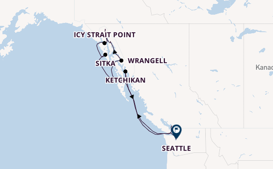 Alaska ab Vancouver, Kanada auf der Riviera