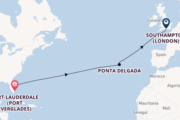 Transatlantic from Fort Lauderdale (Port Everglades), Florida, USA with the Queen Anne