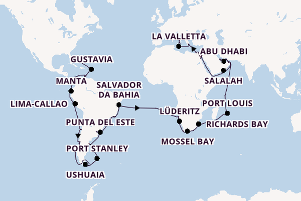 trans-Atlantisch vanaf Miami, Verenigde Staten met de Silver Shadow