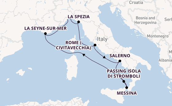 Western Mediterranean from Genoa, Italy with the Costa Fascinosa