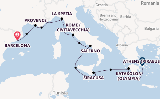 Western Mediterranean from Barcelona, Spain with the Azamara Onward