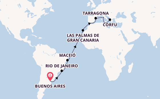 Transatlantic from Buenos Aires, Argentina with the MSC Splendida