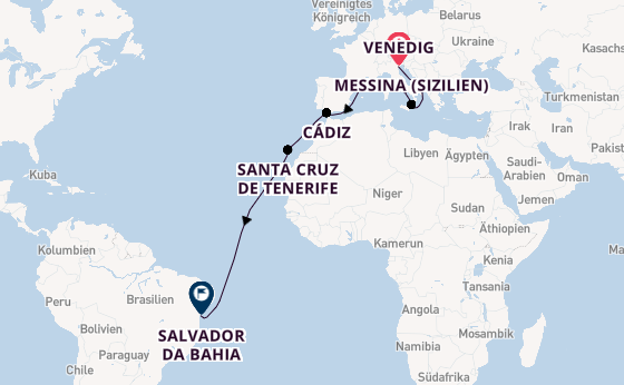 Transatlantik ab Venedig, Italien auf der MSC Armonia 