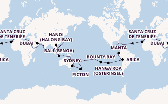 MSC Weltreise 2028 ab Marseille, Frankreich
