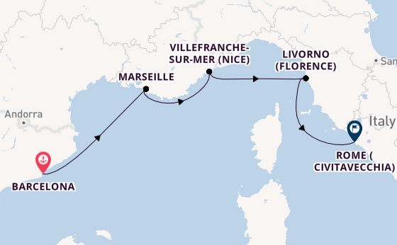 Western Mediterranean from Barcelona, Spain with the Viking Mira