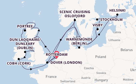British Isles from Rotterdam, The Netherlands with the Nieuw Statendam