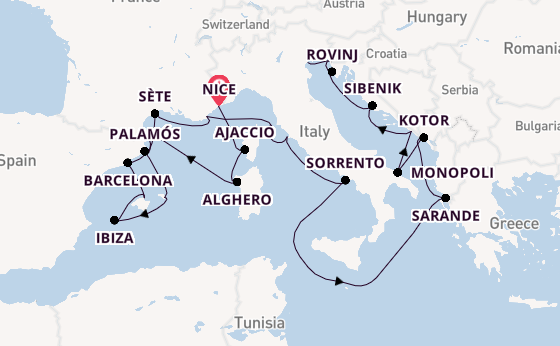 Mediterranean Sea from Nice, France with the Silver Shadow