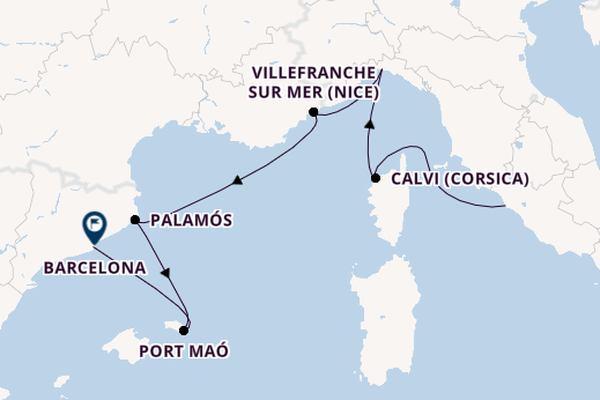 Westelijke Middellandse Zee vanaf Civitavecchia (Rome), Italië met de EXPLORA II