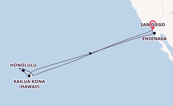 Hawaii from San Diego, California, USA with the Koningsdam