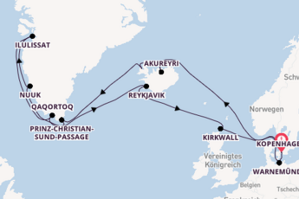 In 22 Tagen nach Kopenhagen über Qaqortoq