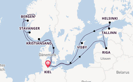 Norwegen ab Kiel, Deutschland auf AIDAprima