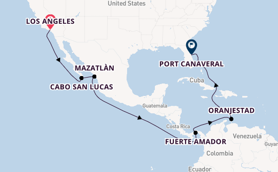 Mexicaanse Riviera vanaf Los Angeles, Verenigde Staten met de Star Princess