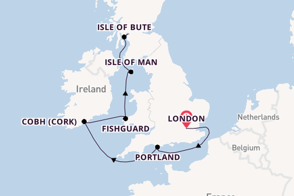 United Kingdom from London, England, United Kingdom with the Seabourn Ovation 