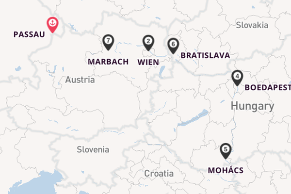 Donau vanaf Passau, Duitsland met de VIKTORIA