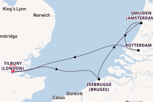 5 day voyage from Tilbury (London)