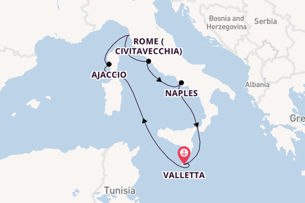 Western Mediterranean from Valletta, Malta with the Azura