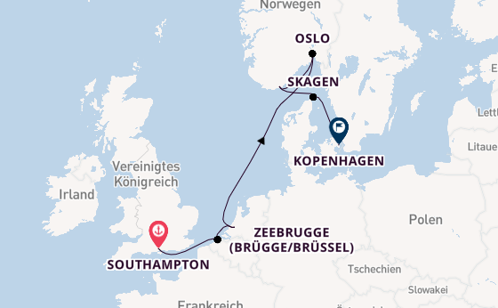 Norwegen ab Southampton, Großbritannien auf der Regal Princess