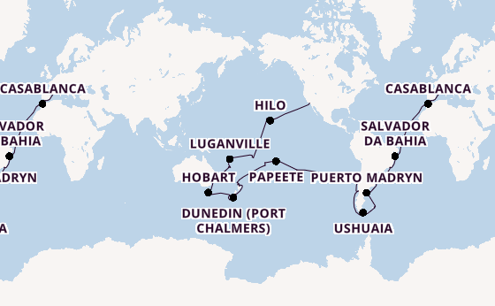 Round-the-World Trip from Marseille, France with the MSC Magnifica