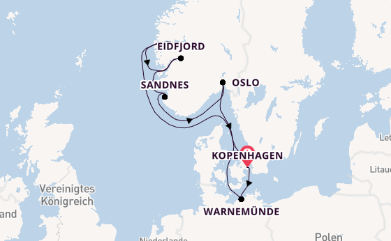 Norwegen ab Kopenhagen, Dänemark auf der MSC Magnifica
