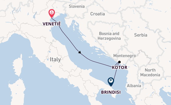 Westelijke Middellandse Zee vanaf Venetië, Italië met de MSC Armonia